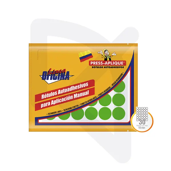 Etiquetas Adhesivas Circulares 19 Mm Press Aplique 1170